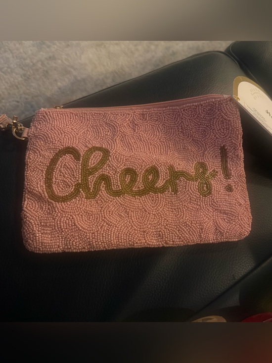 Accessories - House of Harlow 1960 “Cheers!” Beaded Travel Pouch Wristlet Blush NWT